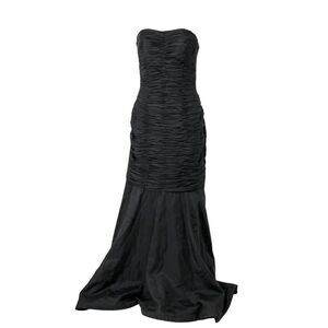 Jovani Black Trumpet 100% Silk Strapless Formal‎ Gown Dress
